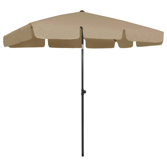 vidaXL Beach Parasol Taupe 200x125 cm