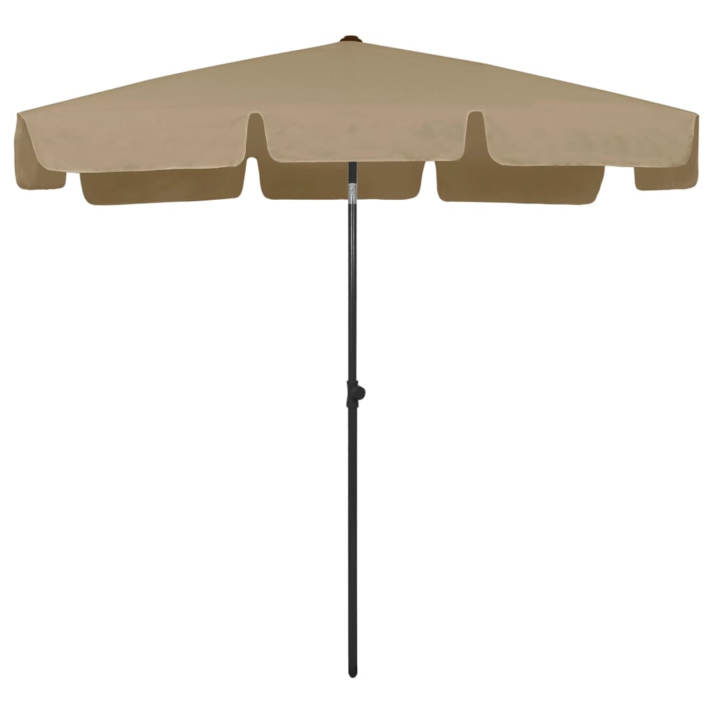 vidaXL Beach Parasol Taupe 200x125 cm