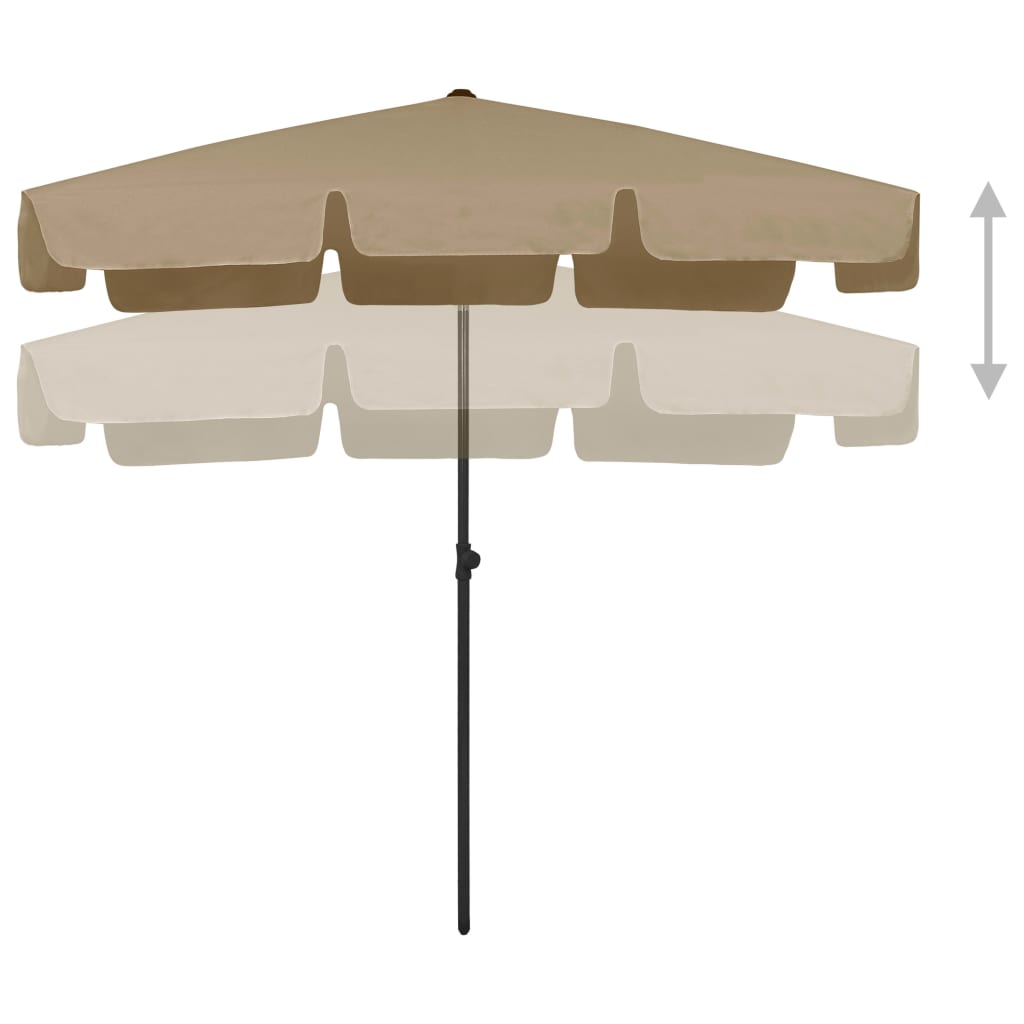 vidaXL Beach Parasol Taupe 200x125 cm