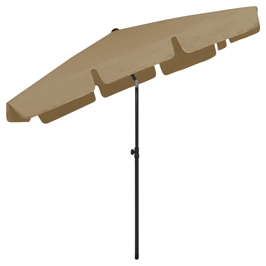 vidaXL Beach Parasol Taupe 200x125 cm