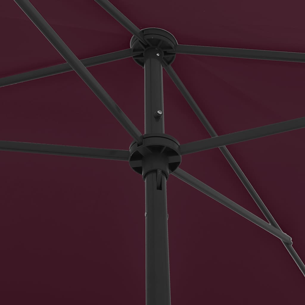 Beach Parasol Bordeaux Red 200x125 cm