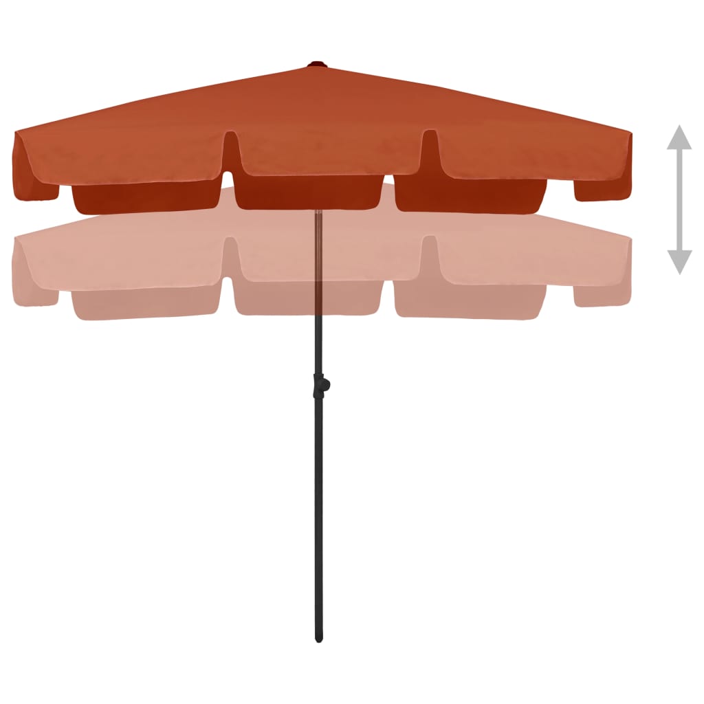 Beach Parasol | Terracotta | Polyester | Medium | Tiltable
