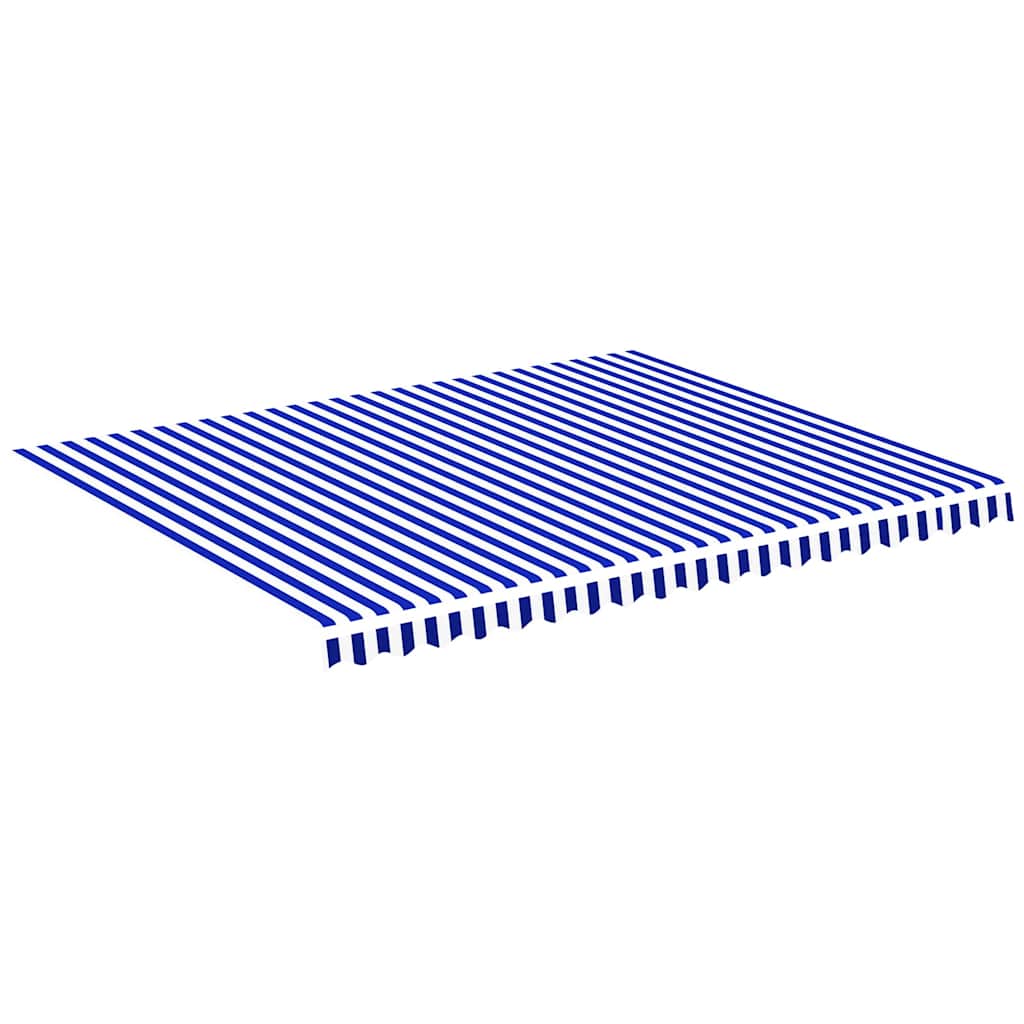 Awning Replacement Fabric Blue and White 450x350 cm Polyester