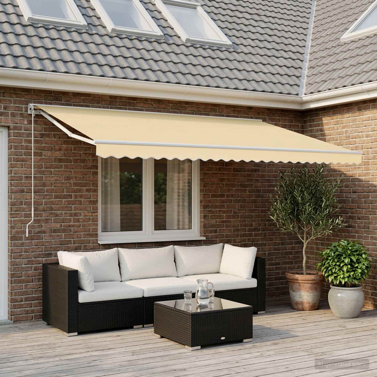 Awning Replacement Fabric Cream 600x350 cm Polyester