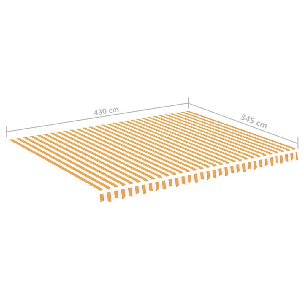 vidaXL Replacement Fabric for Awning Yellow and White 4.5x3.5 m