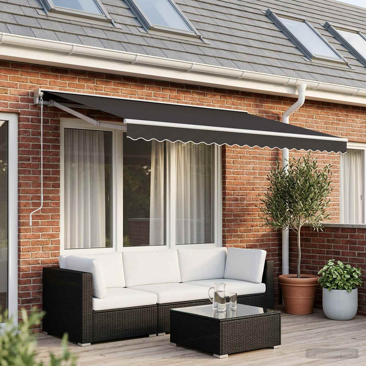 Awning Replacement Fabric Anthracite 600x350 cm Polyester