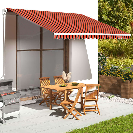 Awning Replacement Fabric Orange and Brown 4x3.5 m Polyester