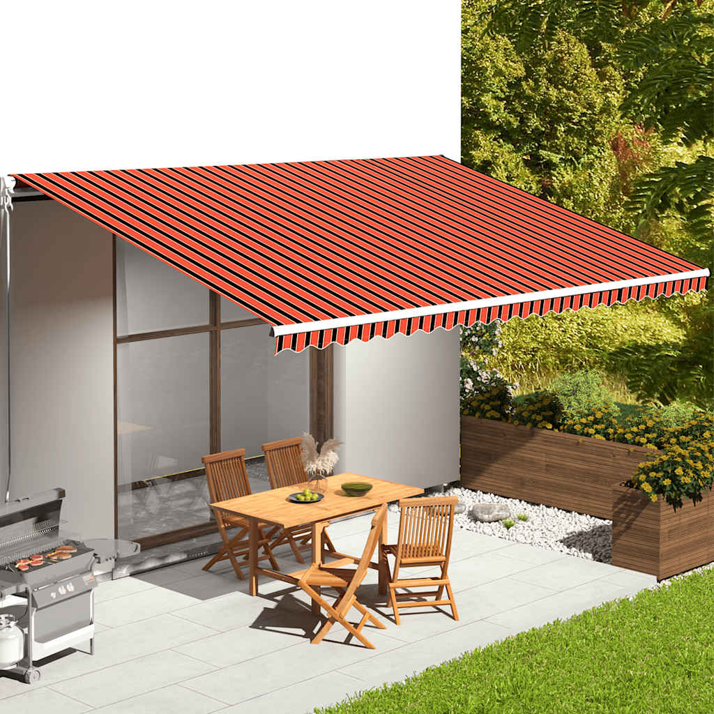 Replacement Fabric for Awning Orange and Brown 6x3.5 m