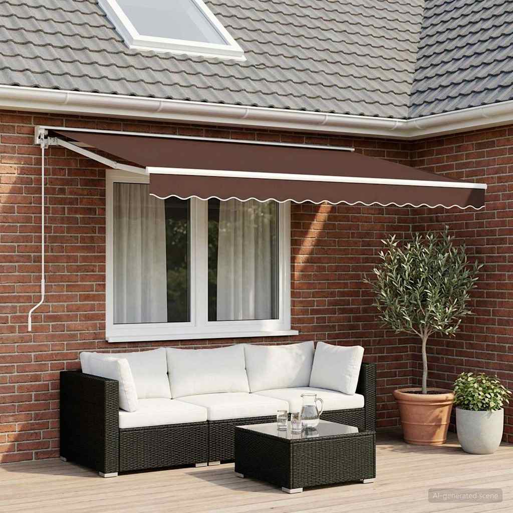 Awning Replacement Fabric Brown 500x300 cm Polyester