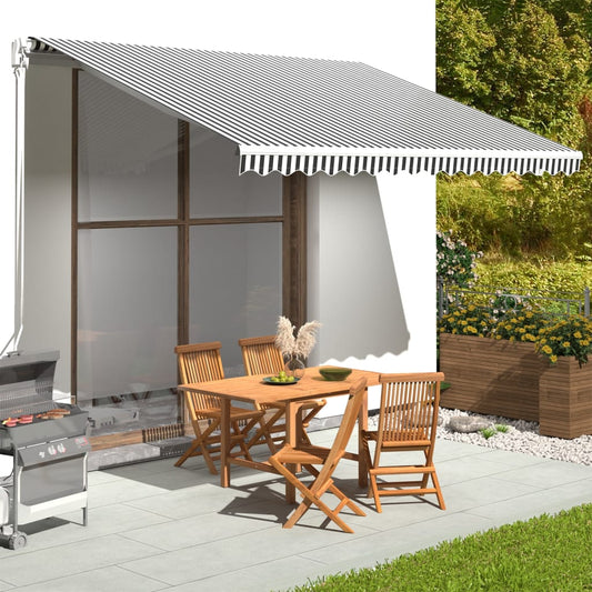 Awning Replacement Fabric Anthracite and White 4x3.5 m Polyester