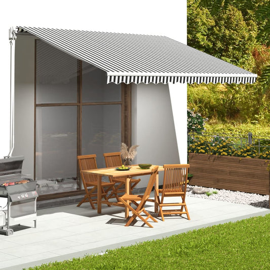 Awning Replacement Fabric Anthracite and White 4.5x3 m Polyester