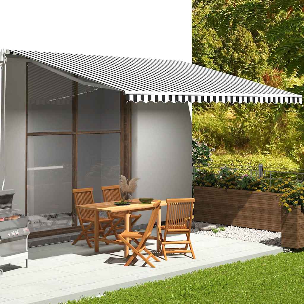 Awning Replacement Fabric Anthracite and White 500x350 cm