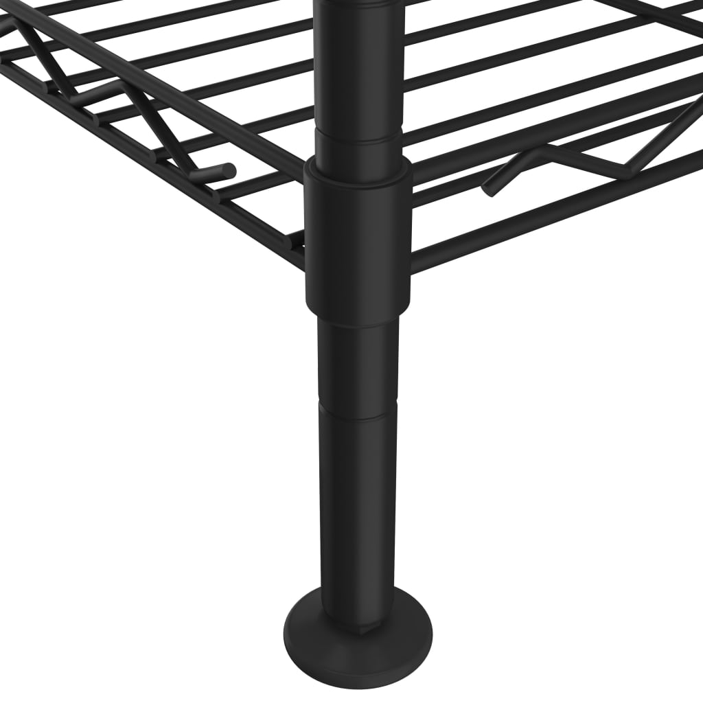 vidaXL 3-Tier Storage Rack 60x35x76 cm Black 150 kg