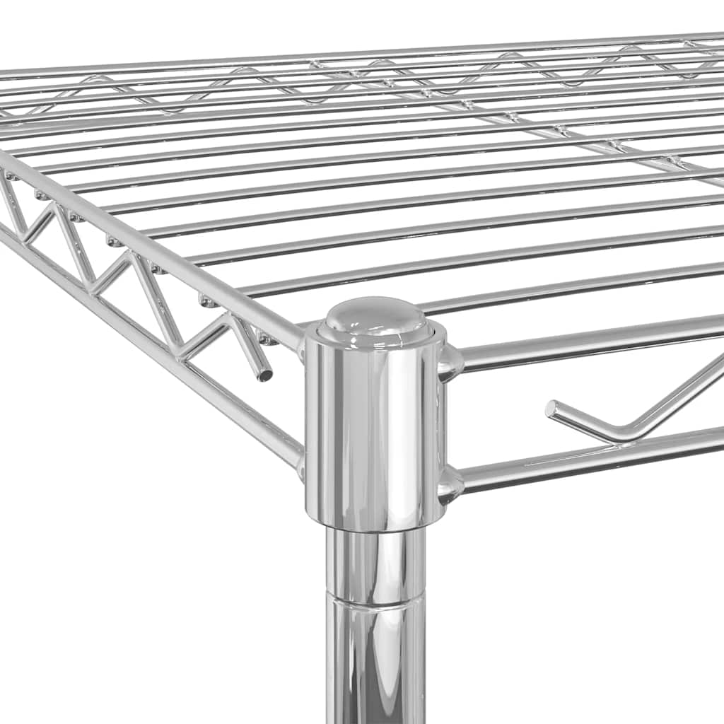 3-Tier Storage Rack with Wheels 60x35x81 cm Chrome 150 kg