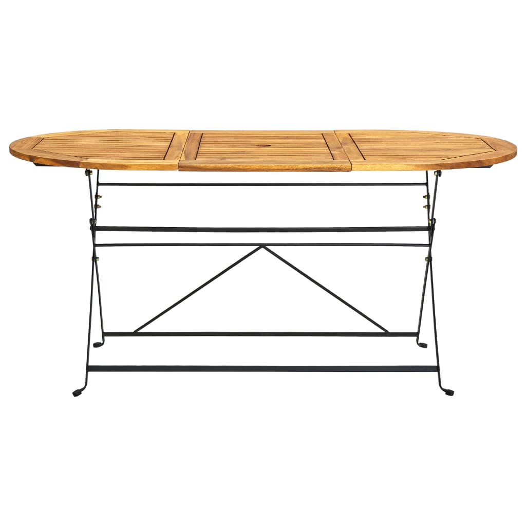 vidaXL Garden Table 160x85x74 cm Solid Acacia Wood Oval