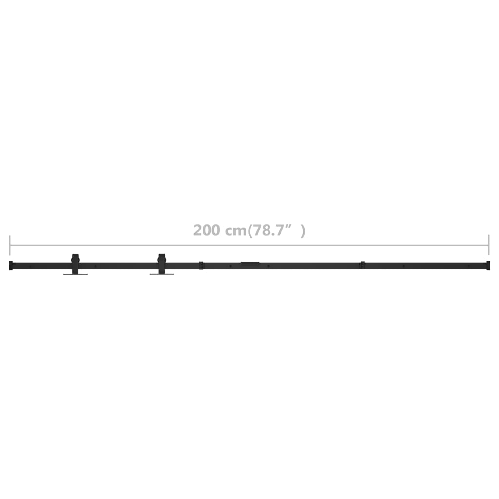 Mini Sliding Cabinet Door Kit Carbon Steel 200 cm