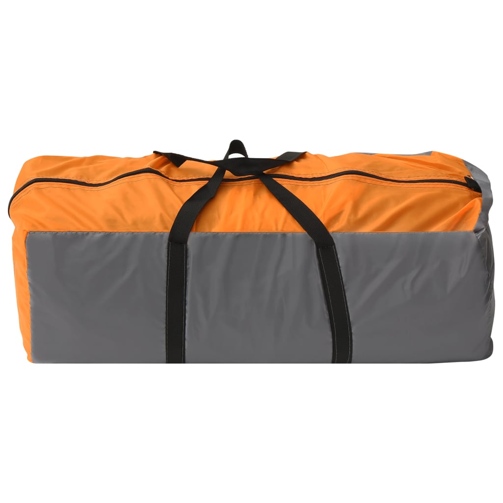 vidaXL Camping Igloo Tent 650x240x190 cm 8 Person Grey and Orange