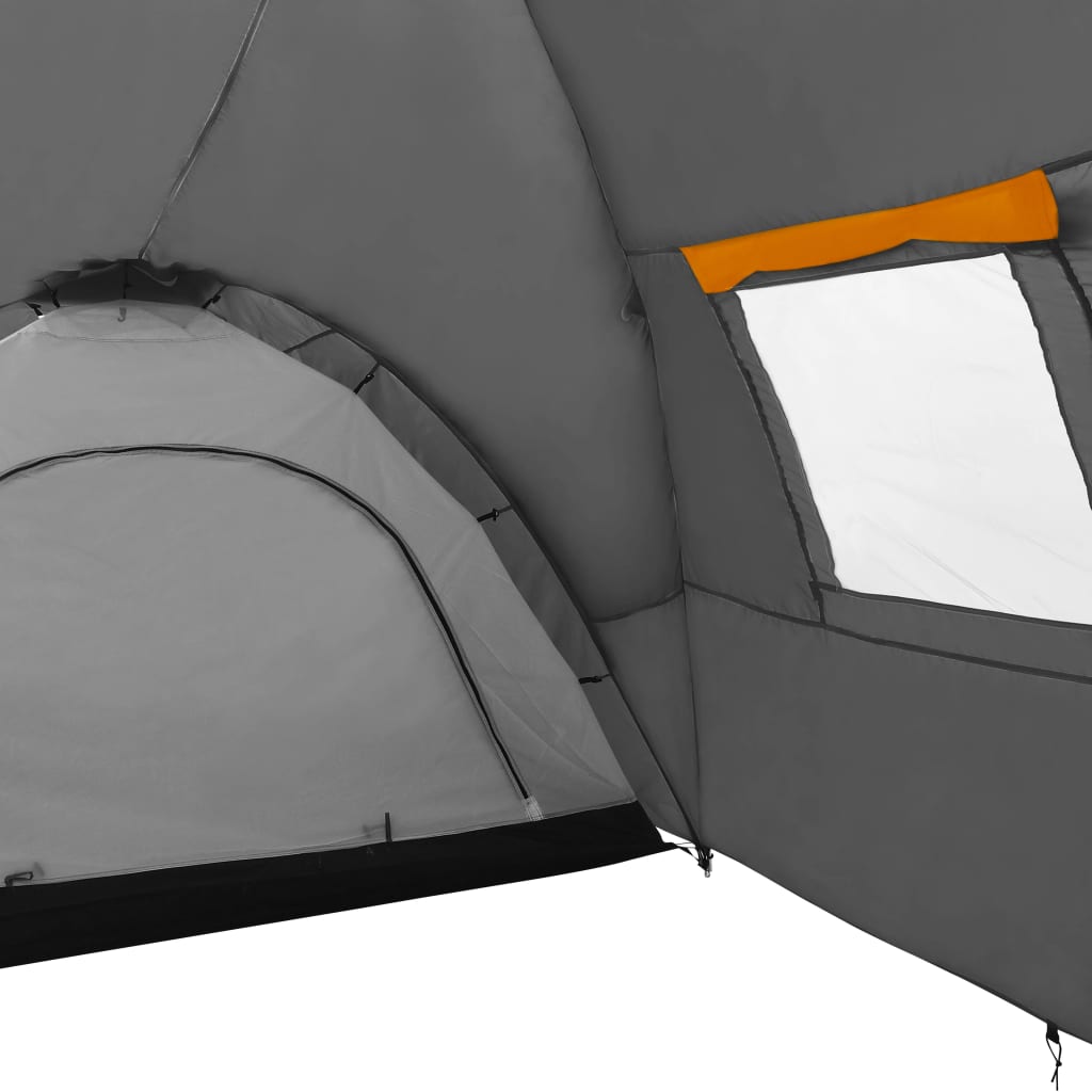 vidaXL Camping Igloo Tent 650x240x190 cm 8 Person Grey and Orange