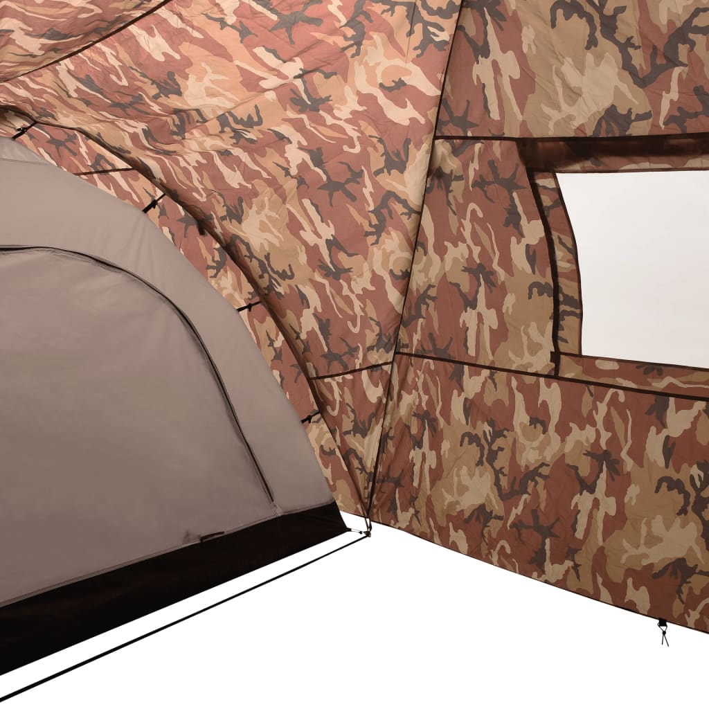 vidaXL Camping Igloo Tent 650x240x190 cm 8 Person Camouflage