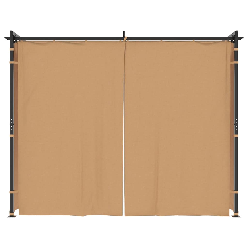 vidaXL Gazebo with Curtains 3x3 m Taupe Steel