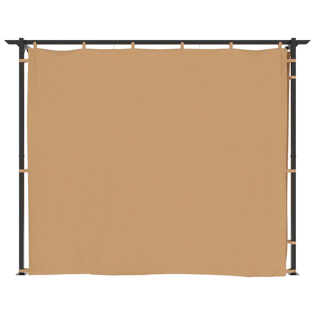 vidaXL Gazebo with Curtains 3x3 m Taupe Steel