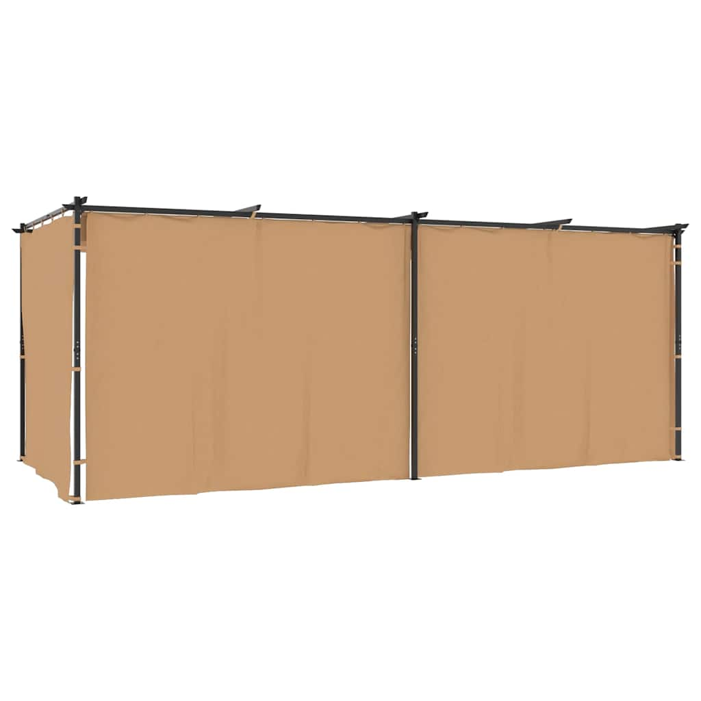 vidaXL Gazebo with Curtains 6x3 m Taupe Steel