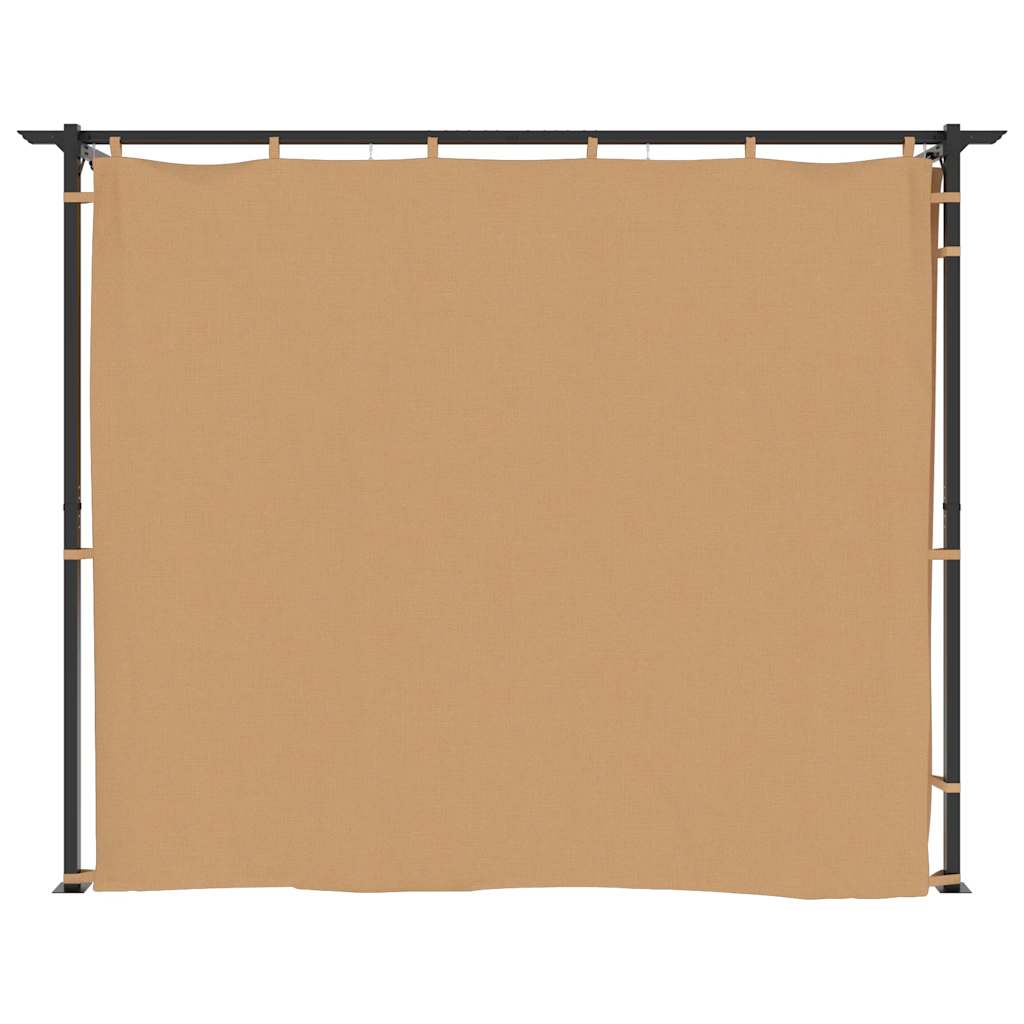 vidaXL Gazebo with Curtains 6x3 m Taupe Steel