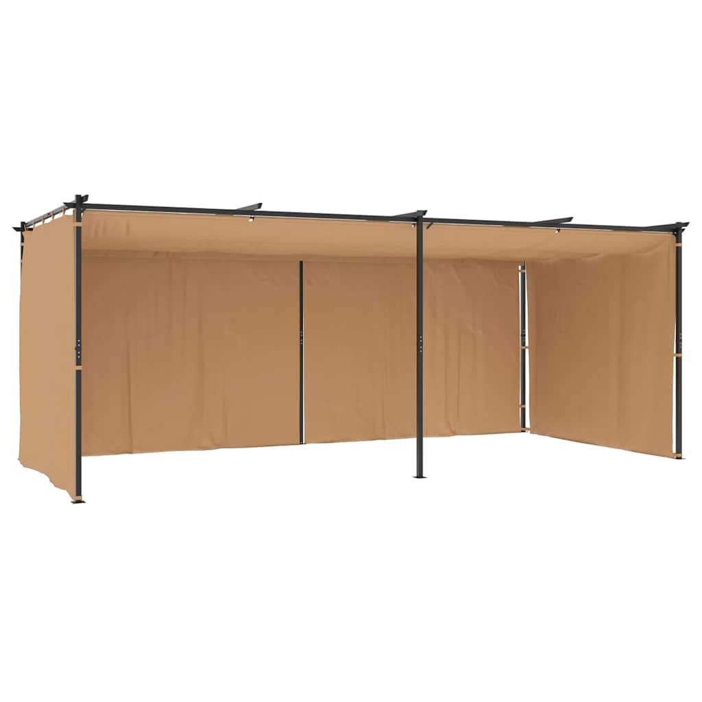 vidaXL Gazebo with Curtains 6x3 m Taupe Steel