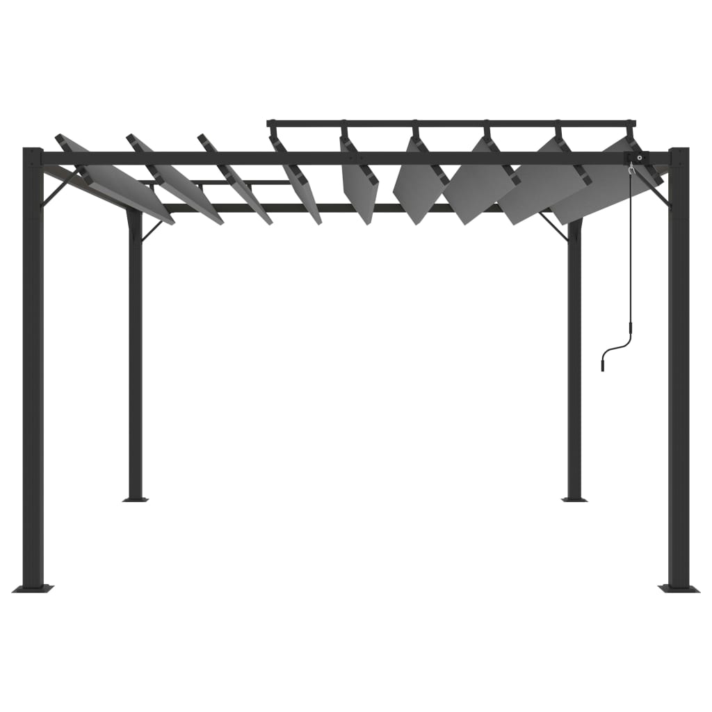313926 vidaXL Gazebo with Louvered Roof 3x3 m Anthracite Fabric and Aluminium