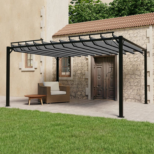 vidaXL Gazebo with Louvered Roof 3x4 m Anthracite Fabric and Aluminium