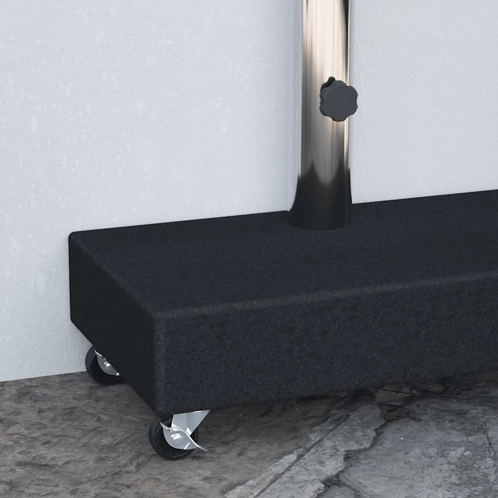 Umbrella Base | Black | Granite, Stainless Steel | Heavy Weight Endurance