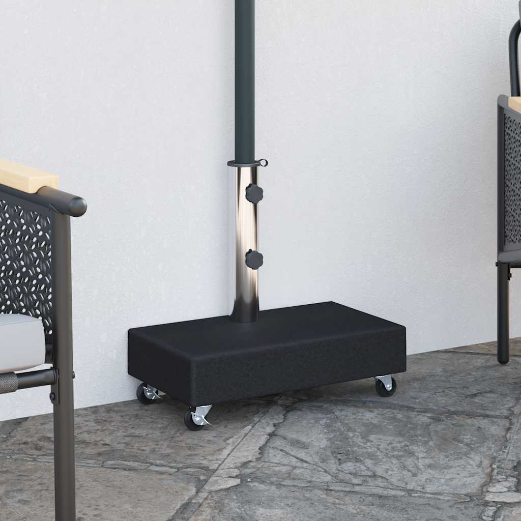 Umbrella Base | Black | Granite, Stainless Steel | Heavy Weight Endurance