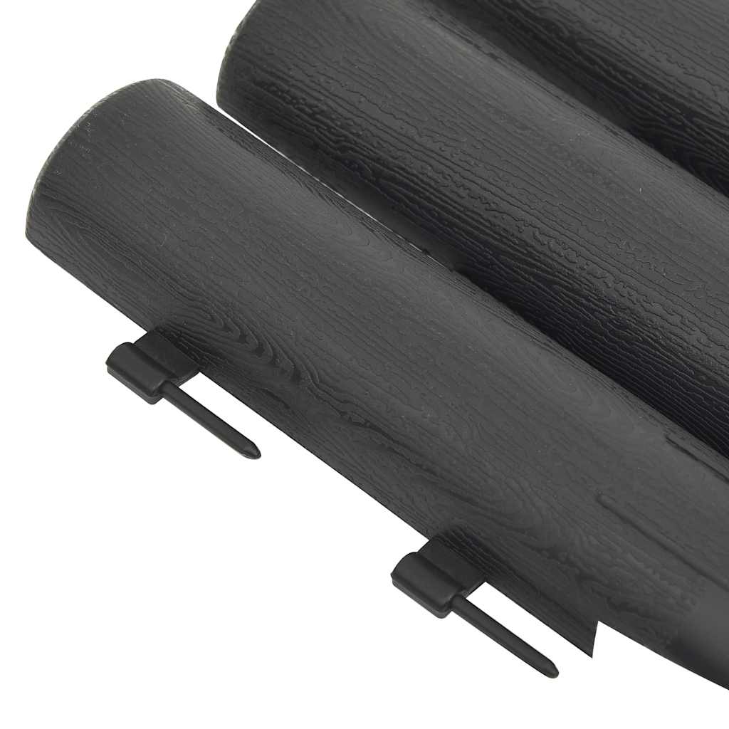 Lawn Edgings 36 pcs Anthracite 10 m PP
