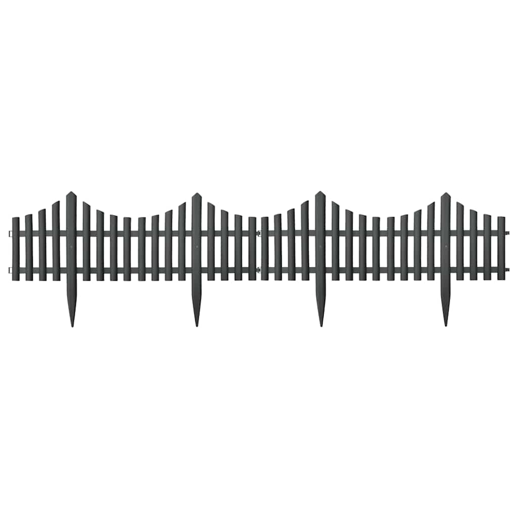 Lawn Edgings 17 pcs Anthracite 10 m PP