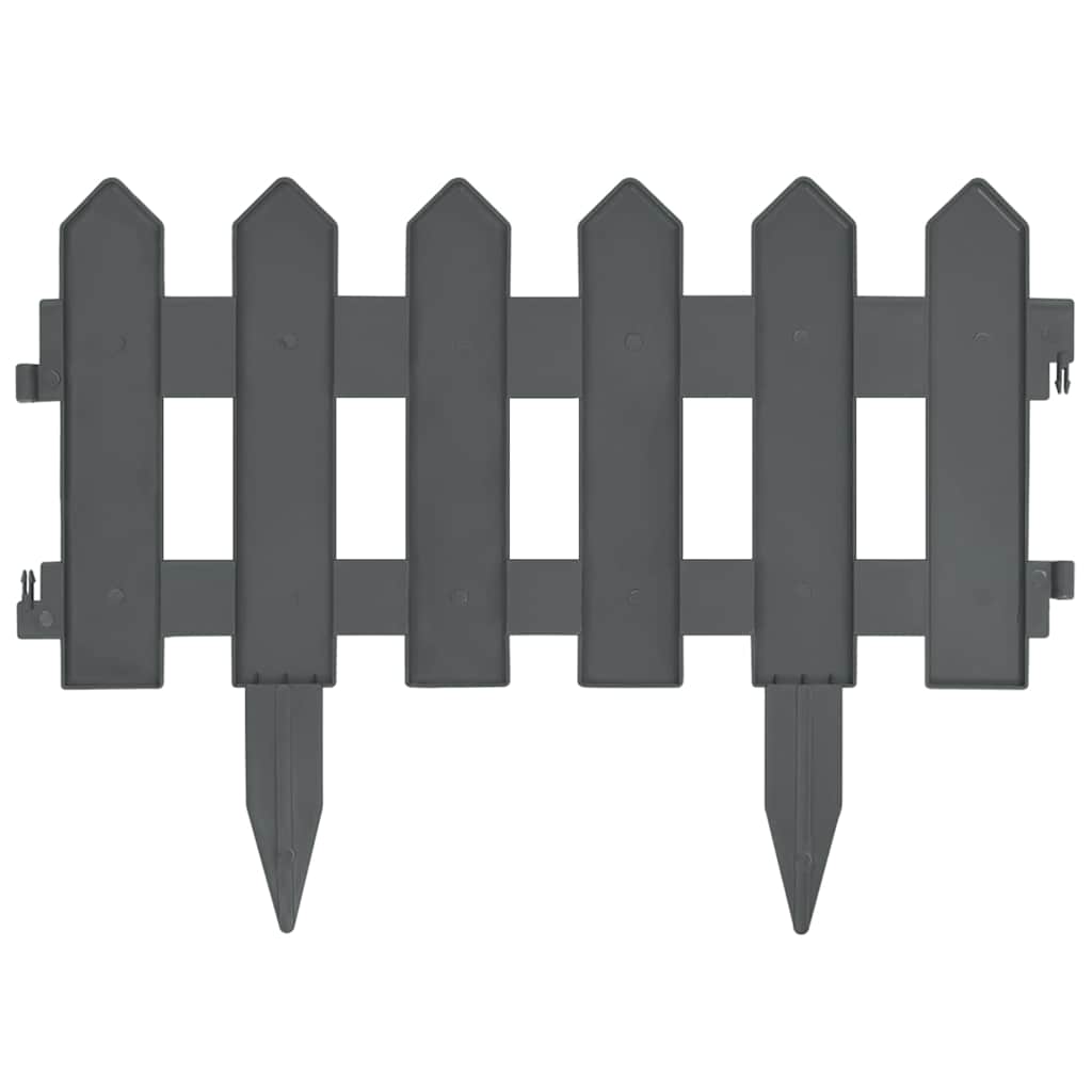 Lawn Edgings 25 pcs Anthracite 10 m PP