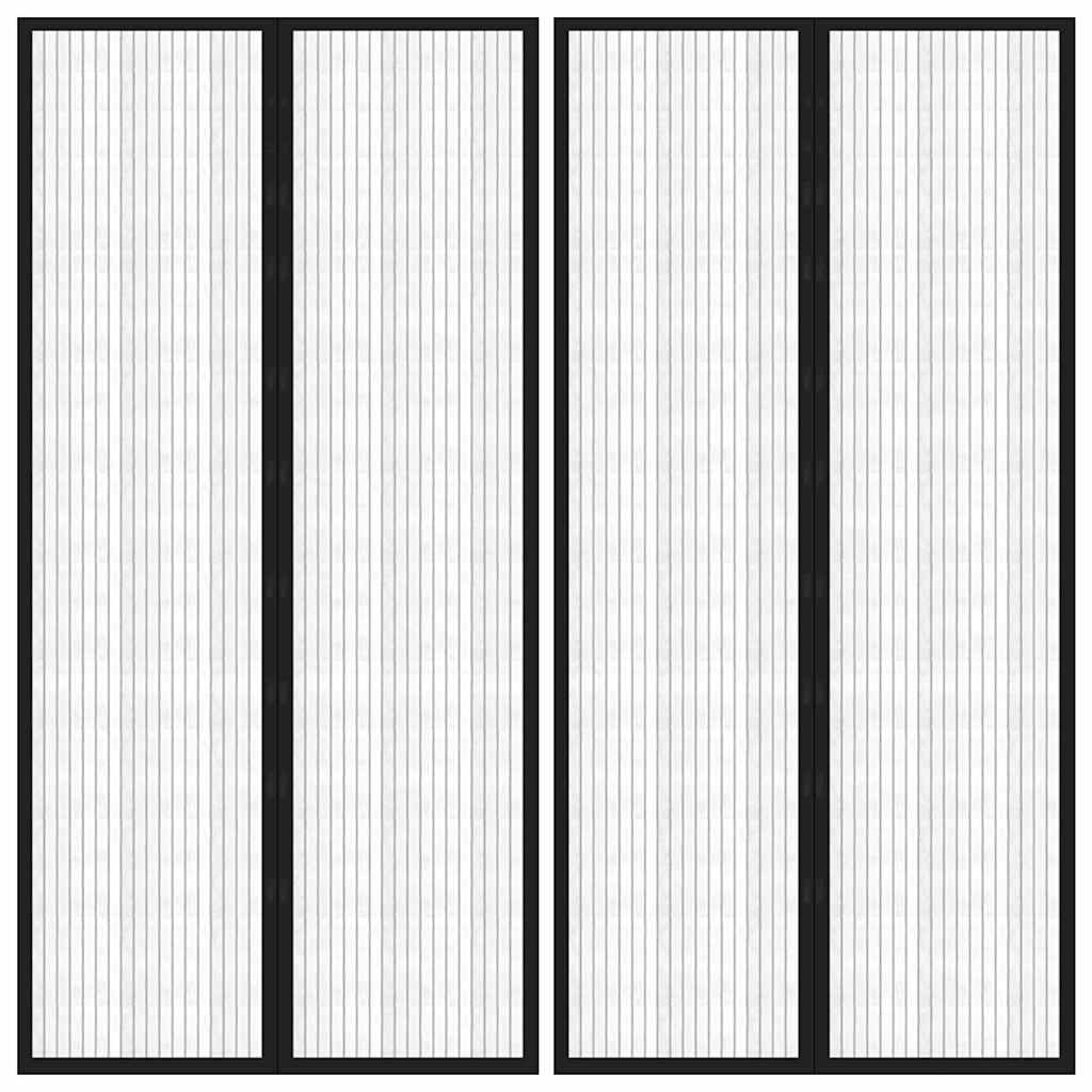314687 vidaXL Insect Door Curtains 2 pcs with Magnet Blocks Black 220x100 cm