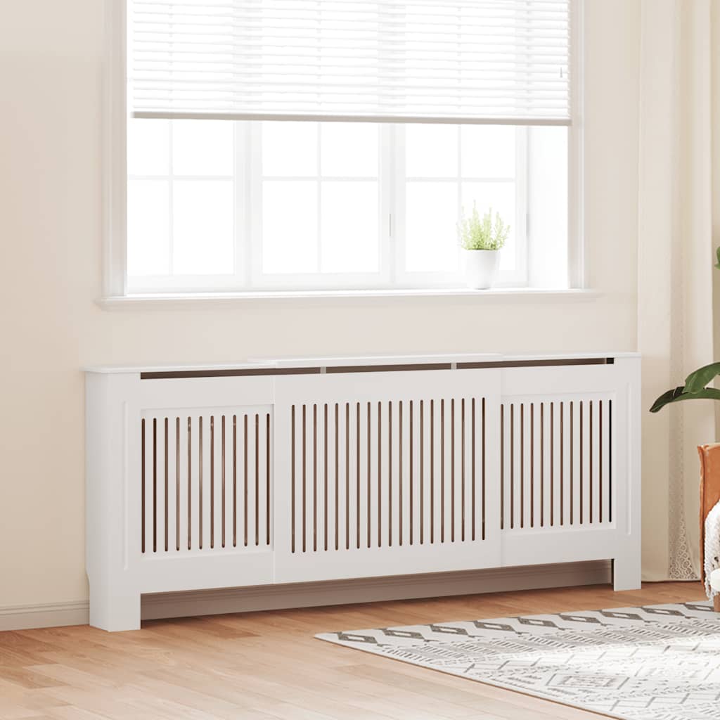 Engineered Wood Radiator Cover White 205 cm