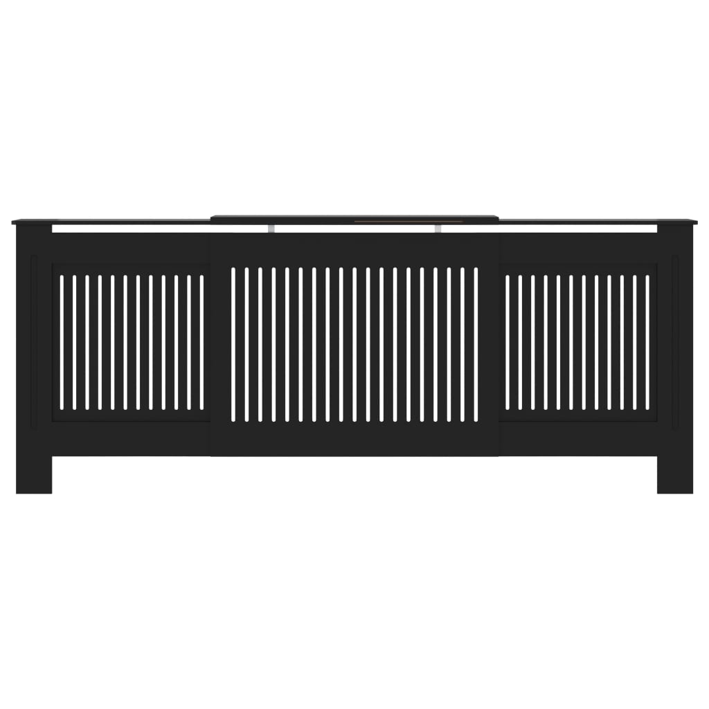 vidaXL MDF Radiator Cover Black 205 cm