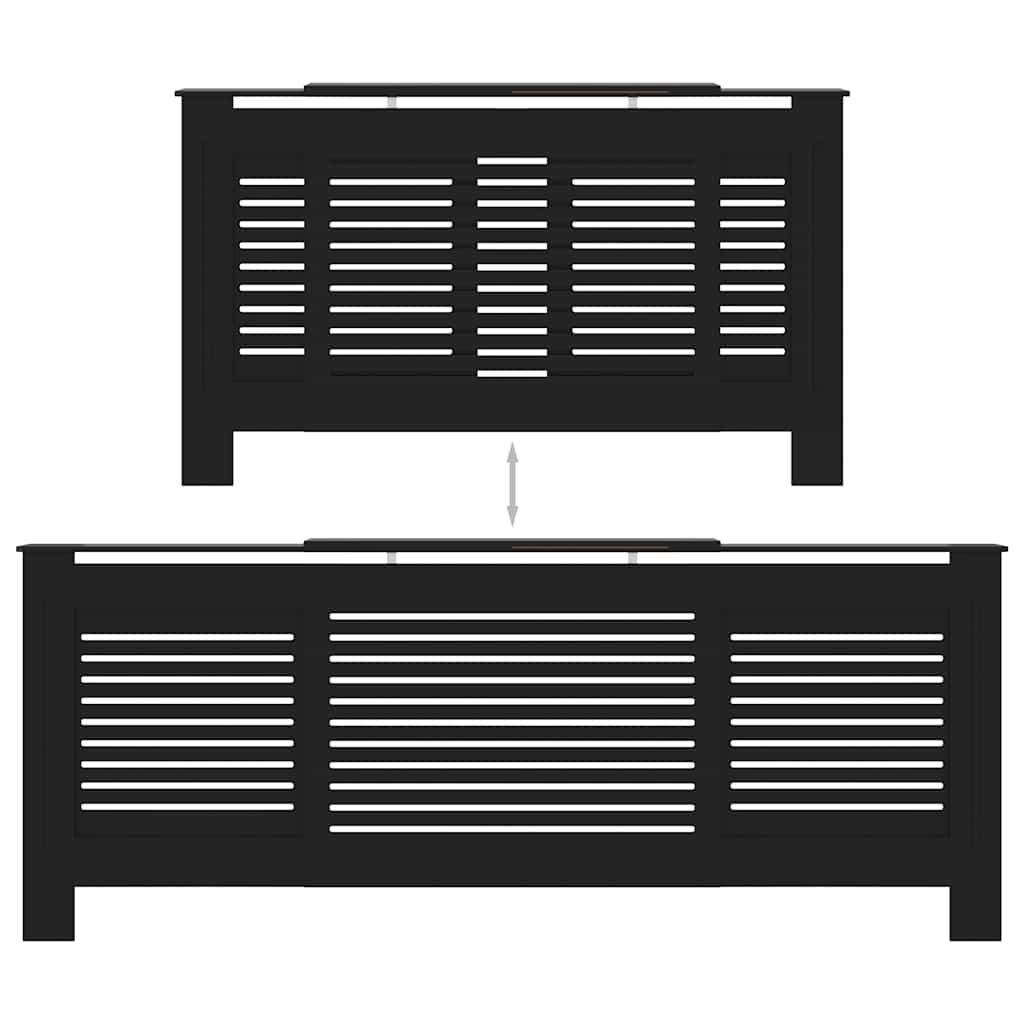 MDF Radiator Cover Black 205 cm