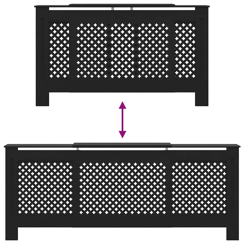 MDF Radiator Cover Black 205 cm