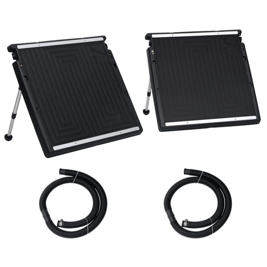 Solar Pool Heater | Set of 2 | Black | PE, aluminium | Standard