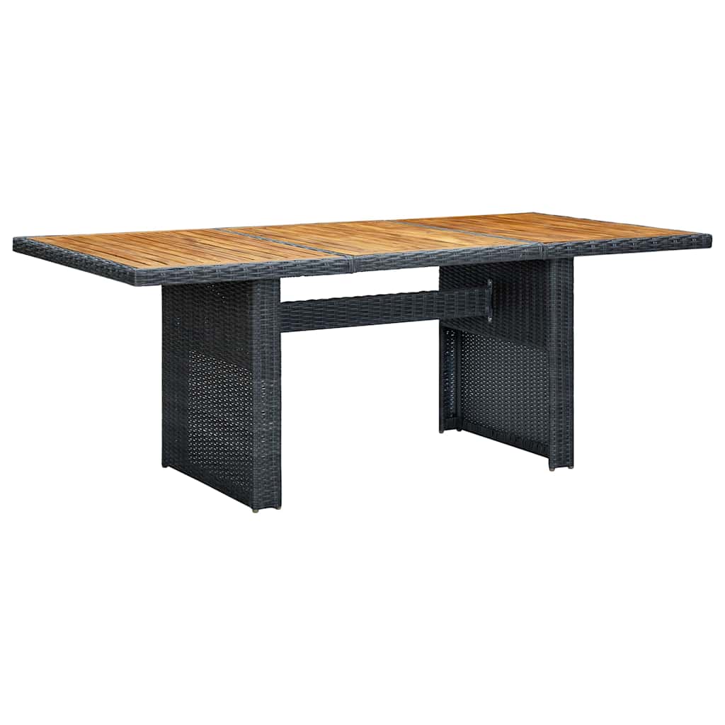313310 vidaXL Garden Table Dark Grey Poly Rattan and Solid Acacia Wood