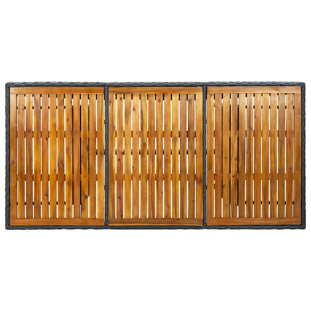 313310 vidaXL Garden Table Dark Grey Poly Rattan and Solid Acacia Wood