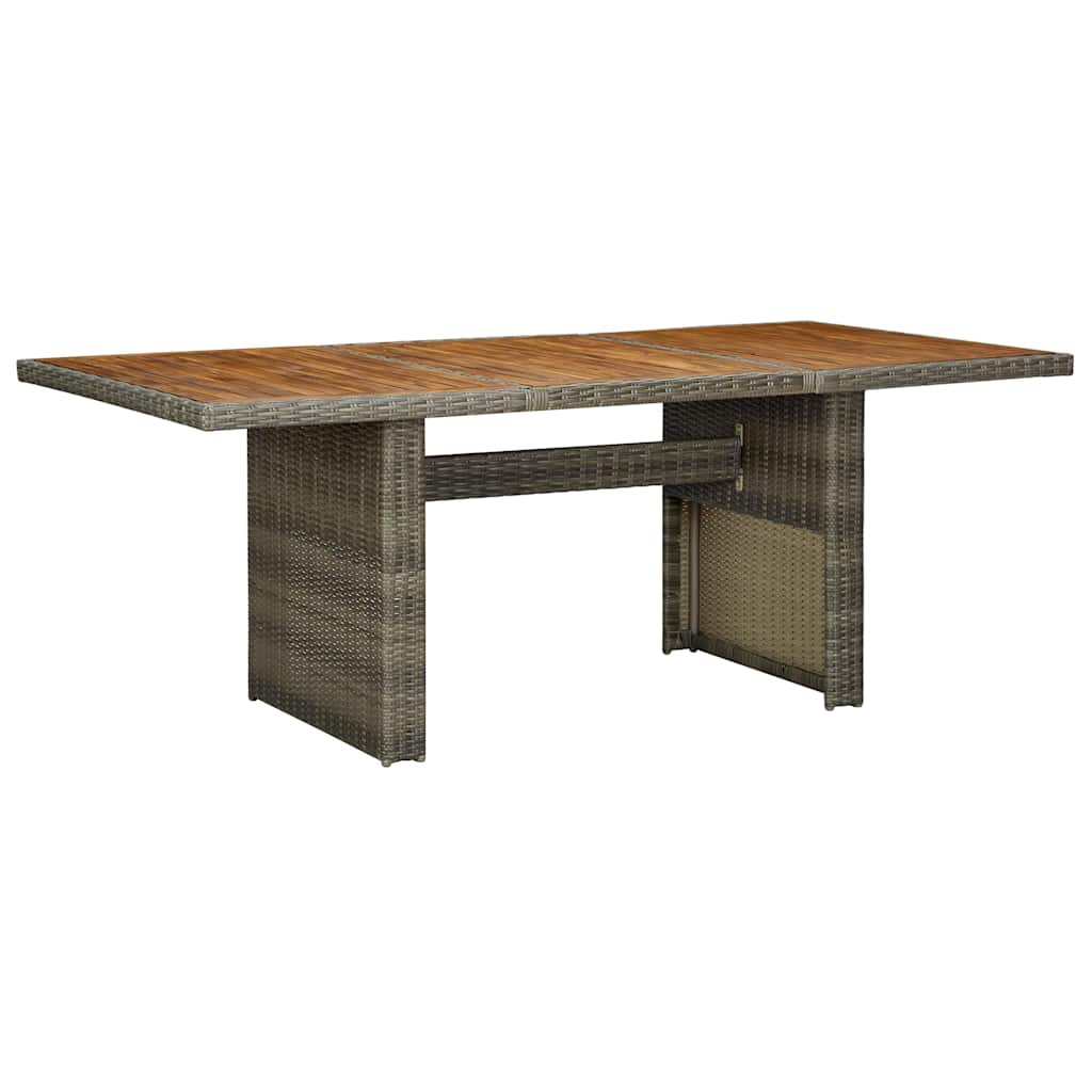 313314 vidaXL Garden Table Brown Poly Rattan and Solid Acacia Wood