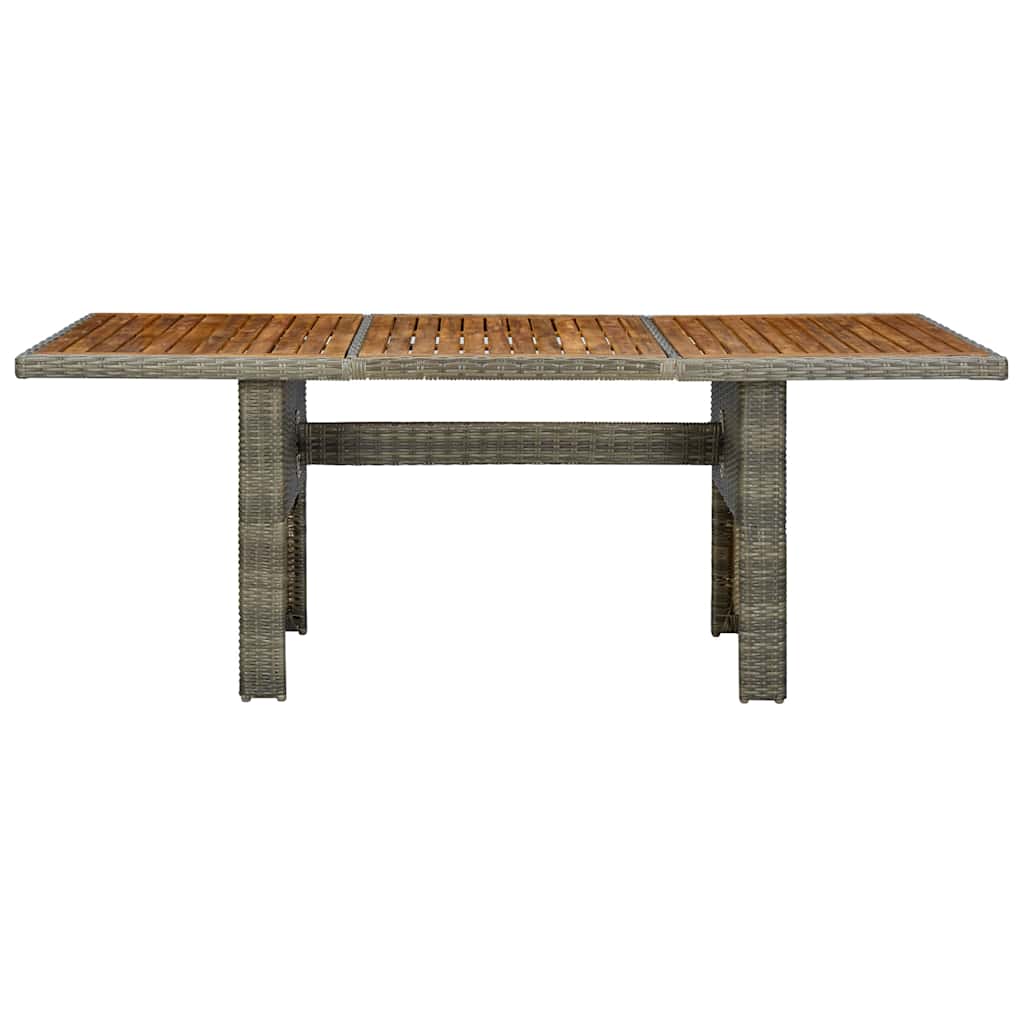 313314 vidaXL Garden Table Brown Poly Rattan and Solid Acacia Wood