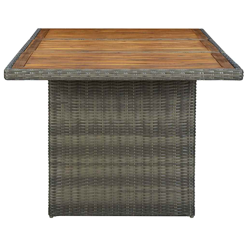 313314 vidaXL Garden Table Brown Poly Rattan and Solid Acacia Wood