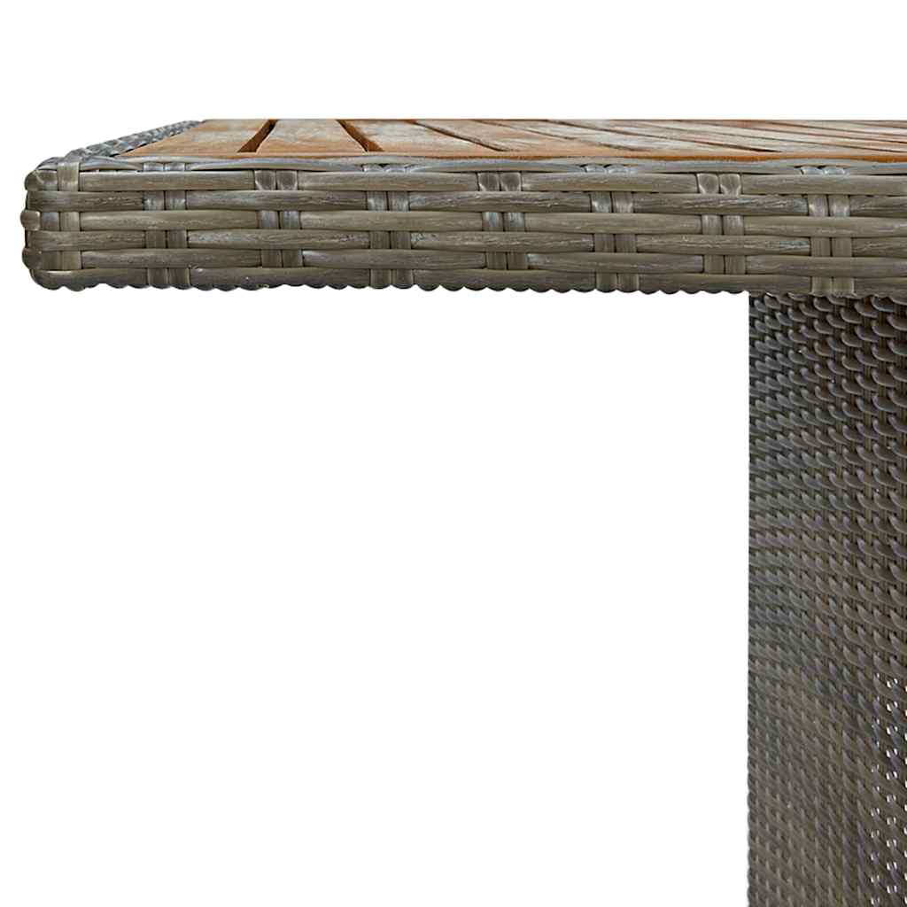 313314 vidaXL Garden Table Brown Poly Rattan and Solid Acacia Wood