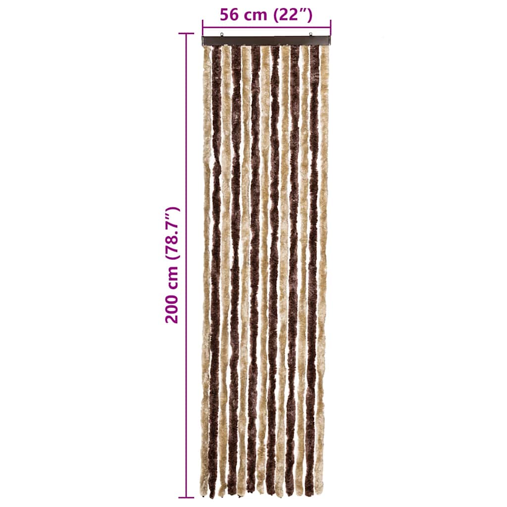 315120 vidaXL Insect Curtain Beige and Light Brown 56x200 cm Chenille