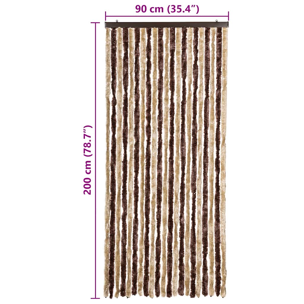 315121 vidaXL Insect Curtain Beige and Light Brown 90x200 cm Chenille