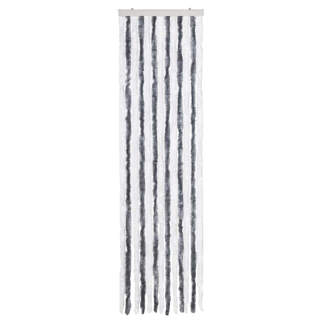315123 vidaXL Insect Curtain Grey and White 56x200 cm Chenille
